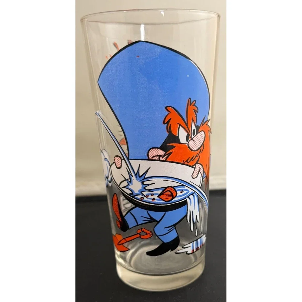 Yosemite Sam Speedy Gonzales Looney Tunes Pepsi Glass‎ Gold Panning Vintage USA